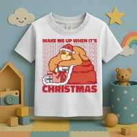 Wake Me Up When It's Christmas Sleeping Sloth Toddler T-Shirt