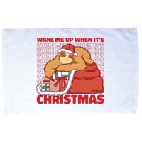 Wake Me Up When It's Christmas Sleeping Sloth Microfiber Hand Towel