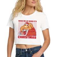 Wake Me Up When It's Christmas Sleeping Sloth Crop Top