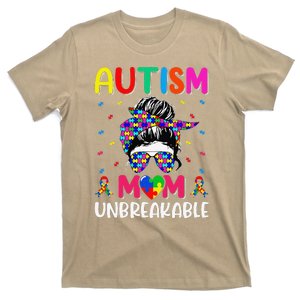 WoAutism Mom Unbreakable Autism Awareness Autism Fighters Mama T-Shirt