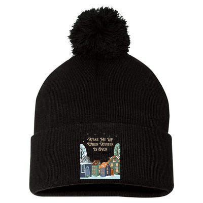 Wake Me Up When Winter Is Over Pom Pom 12in Knit Beanie