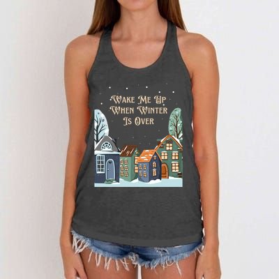 Wake Me Up When Winter Is Over Women's Knotted Racerback Tank