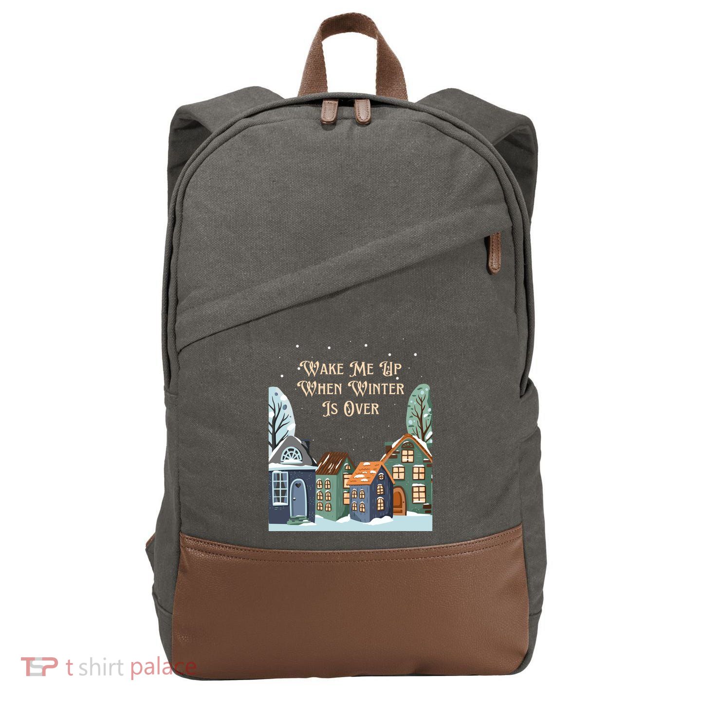 Wake Me Up When Winter Is Over Cotton Canvas Backpack