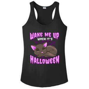 Wake Me Up When Its Halloween Black Cat Gift Ladies PosiCharge Competitor Racerback Tank