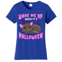 Wake Me Up When Its Halloween Black Cat Gift Women's T-Shirt