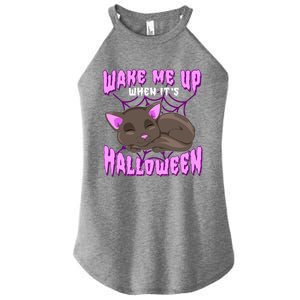 Wake Me Up When Its Halloween Black Cat Gift Women's Perfect Tri Rocker Tank