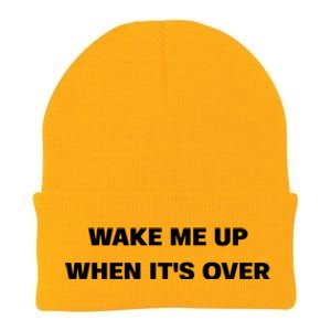 Wake Me Up When Its Over Design Gift Knit Cap Winter Beanie