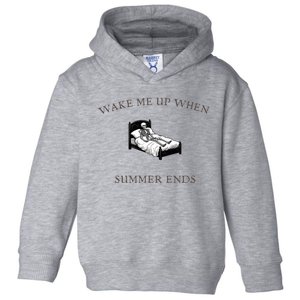 Wake Me Up When Summer Ends Funny Halloween Novelty Design Gift Toddler Hoodie