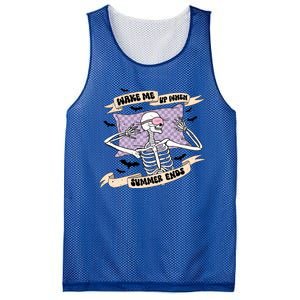 Wake Me Up When Summer Ends Funny Skeleton Halloween Gift Mesh Reversible Basketball Jersey Tank