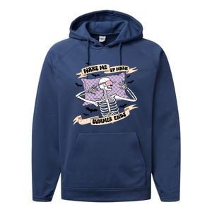 Wake Me Up When Summer Ends Funny Skeleton Halloween Gift Performance Fleece Hoodie