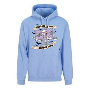 Wake Me Up When Summer Ends Funny Skeleton Halloween Gift Unisex Surf Hoodie