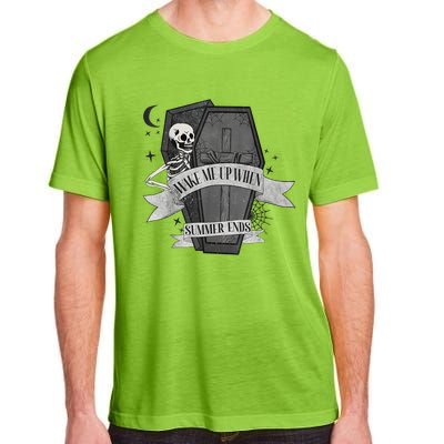 Wake Me Up When Summer Ends Funny Skeleton Halloween Gift Adult ChromaSoft Performance T-Shirt