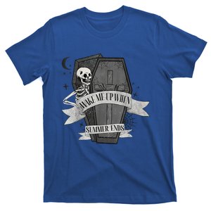 Wake Me Up When Summer Ends Funny Skeleton Halloween Gift T-Shirt