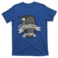 Wake Me Up When Summer Ends Funny Skeleton Halloween Gift T-Shirt