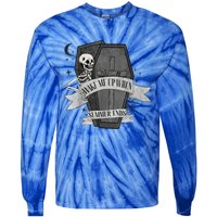 Wake Me Up When Summer Ends Funny Skeleton Halloween Gift Tie-Dye Long Sleeve Shirt