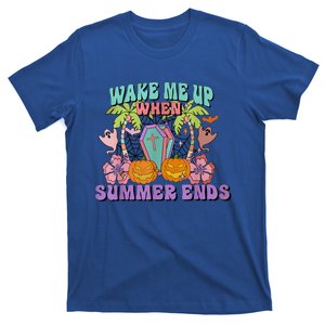 Wake Me Up When Summer Ends Halloween Groovy Summer Vibes Great Gift T-Shirt