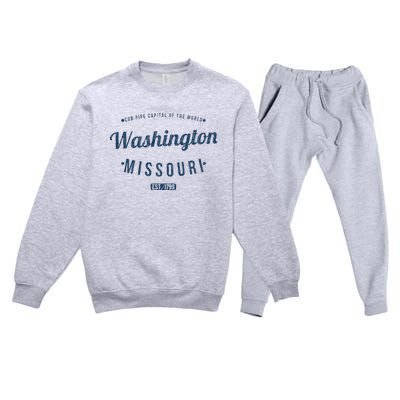 Washington Missouri Vintage Souvenir Washington Premium Crewneck Sweatsuit Set