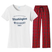 Washington Missouri Vintage Souvenir Washington Women's Flannel Pajama Set