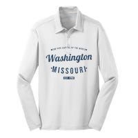 Washington Missouri Vintage Souvenir Washington Silk Touch Performance Long Sleeve Polo