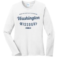 Washington Missouri Vintage Souvenir Washington Ladies Long Sleeve Shirt