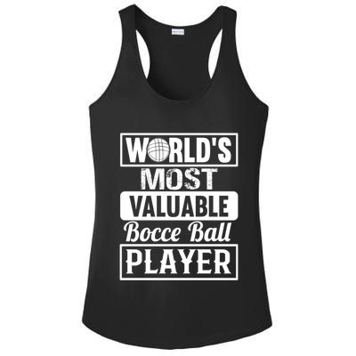 World Most Valuable Bocce Ball Player Bocce Ball Gift Ladies PosiCharge Competitor Racerback Tank