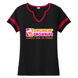 Whiskey Men Women Drunkin Grownups Whiskey Drinker Gifts Ladies Halftime Notch Neck Tee