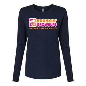 Whiskey Men Women Drunkin Grownups Whiskey Drinker Gifts Womens Cotton Relaxed Long Sleeve T-Shirt