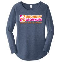 Whiskey Men Women Drunkin Grownups Whiskey Drinker Gifts Women's Perfect Tri Tunic Long Sleeve Shirt