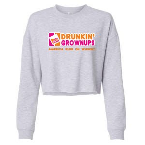 Whiskey Men Women Drunkin Grownups Whiskey Drinker Gifts Cropped Pullover Crew