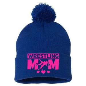 Wrestling Mama Wrestle Wrestler Mom I Wrestling Mom Gift Pom Pom 12in Knit Beanie