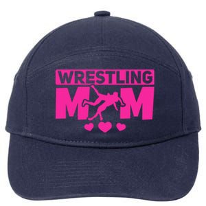 Wrestling Mama Wrestle Wrestler Mom I Wrestling Mom Gift 7-Panel Snapback Hat