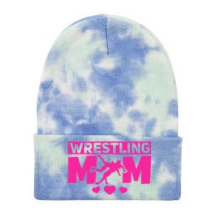 Wrestling Mama Wrestle Wrestler Mom I Wrestling Mom Gift Tie Dye 12in Knit Beanie