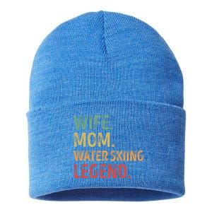 Wife Mom Water Skiing Legend Meaningful Gift Sustainable Knit Beanie