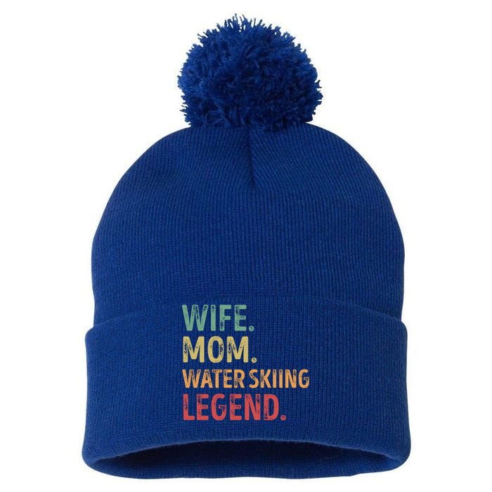 Wife Mom Water Skiing Legend Meaningful Gift Pom Pom 12in Knit Beanie