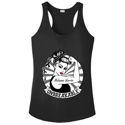Wo Melanoma Warrior Unbreakable Cool Gift Melanoma Awareness Gift Ladies PosiCharge Competitor Racerback Tank