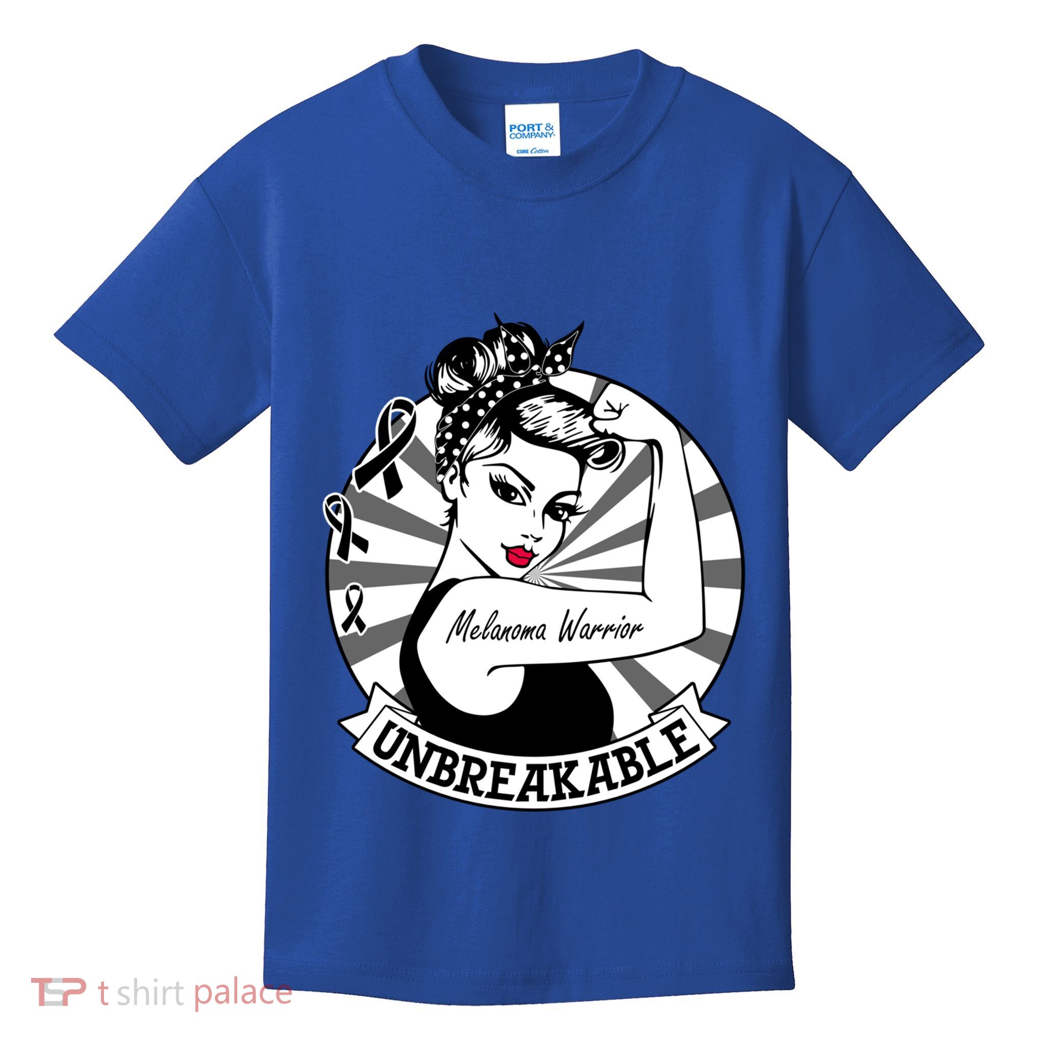 Wo Melanoma Warrior Unbreakable Cool Gift Melanoma Awareness Gift Kids T-Shirt