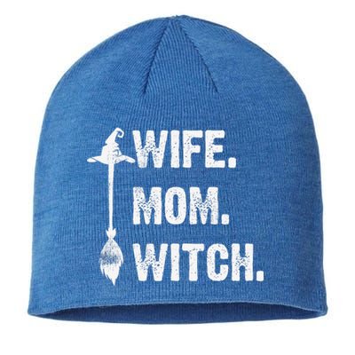 Wife Mom Witch Funny Halloween Funny Sarcasm Saying Sustainable Beanie