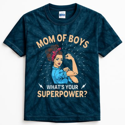 Womens Mom, What's Your Superpower, Mommy Gifts Kids Tie-Dye T-Shirt