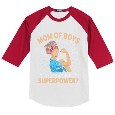 Womens Mom, What's Your Superpower, Mommy Gifts Kids Colorblock Raglan Jersey