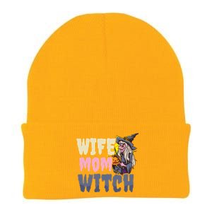 Wife Mom Witch Design Halloween Witch Gift Knit Cap Winter Beanie