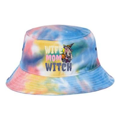 Wife Mom Witch Design Halloween Witch Gift Tie Dye Newport Bucket Hat