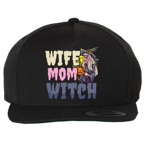 Wife Mom Witch Design Halloween Witch Gift Wool Snapback Cap