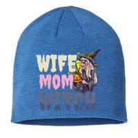 Wife Mom Witch Design Halloween Witch Gift Sustainable Beanie