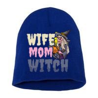 Wife Mom Witch Design Halloween Witch Gift Short Acrylic Beanie