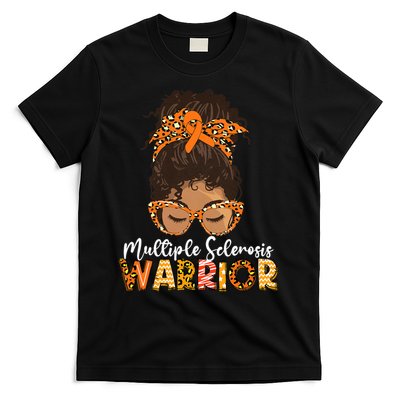 Womens MS Warrior Messy Bun - Multiple Sclerosis Awareness T-Shirt