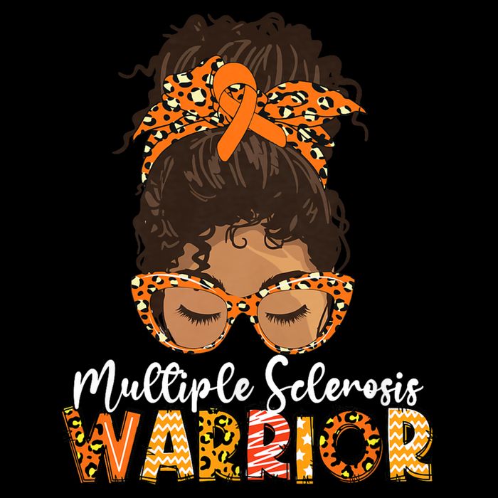 Womens MS Warrior Messy Bun - Multiple Sclerosis Awareness Flat Bill Trucker Hat