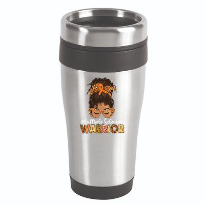 Womens MS Warrior Messy Bun - Multiple Sclerosis Awareness 16oz Travel Tumbler