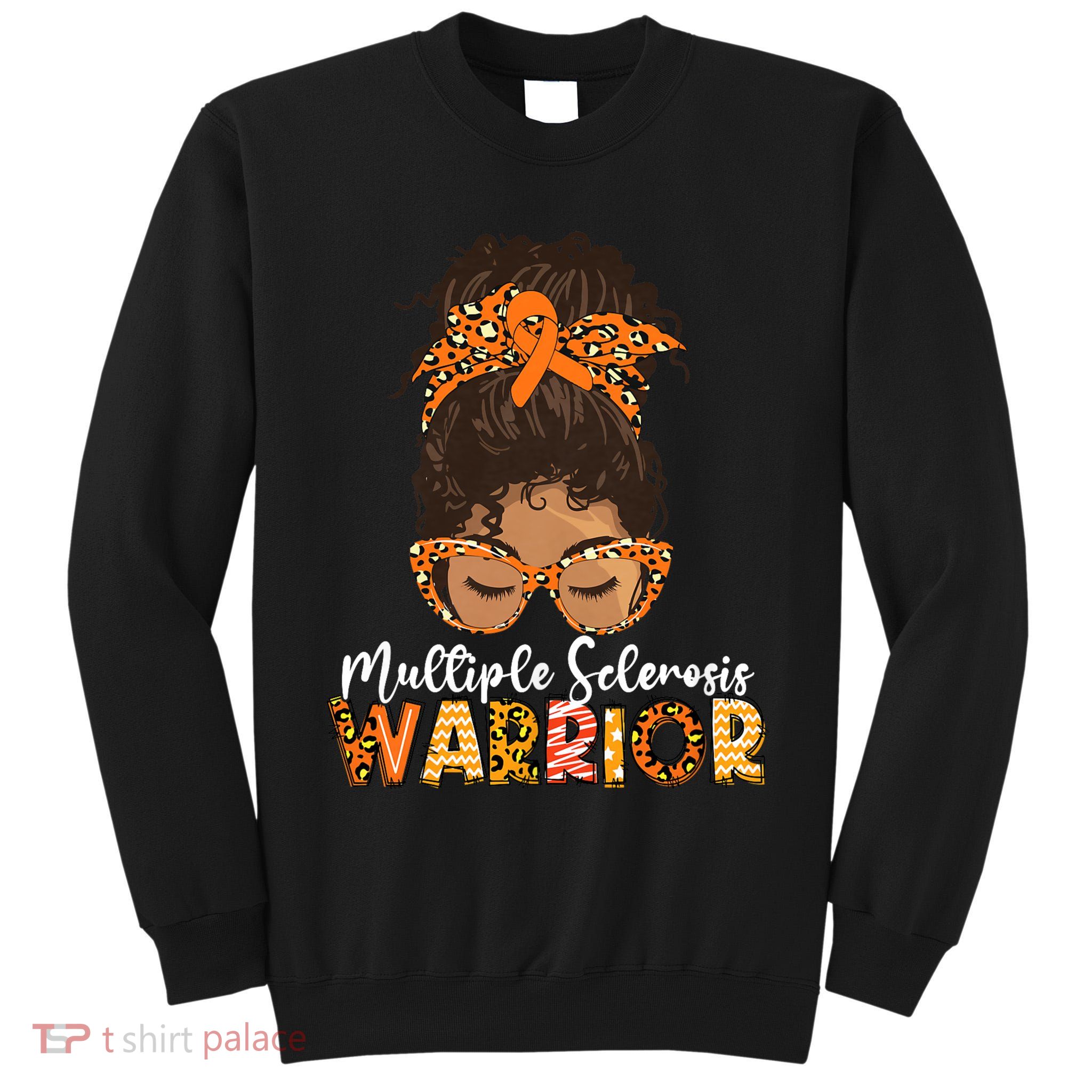Womens MS Warrior Messy Bun - Multiple Sclerosis Awareness Tall Sweatshirt