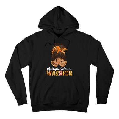 Womens MS Warrior Messy Bun - Multiple Sclerosis Awareness Tall Hoodie
