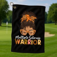 Womens MS Warrior Messy Bun - Multiple Sclerosis Awareness Golf Towel